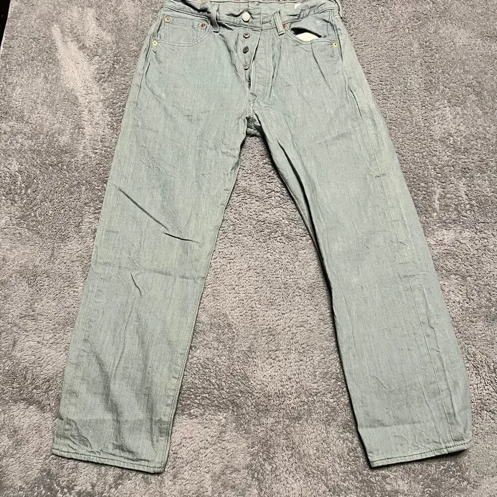Levi’s 501 Jeans Mens 34 X30 Green Button Fly Straight Pants